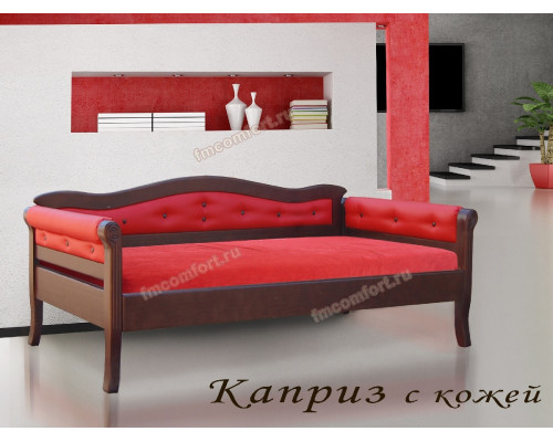 Кровать Каприз с кожей
