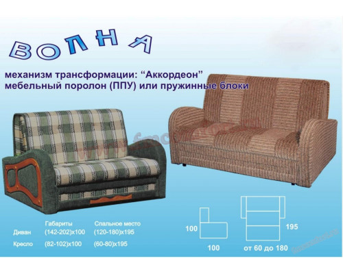 Диван-аккордеон Волна